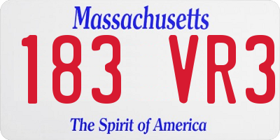 MA license plate 183VR3