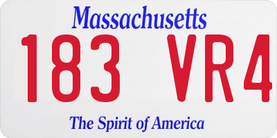 MA license plate 183VR4