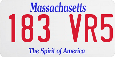 MA license plate 183VR5
