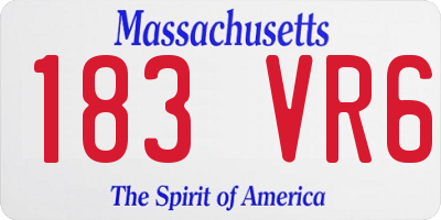 MA license plate 183VR6