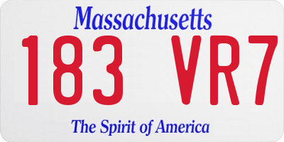 MA license plate 183VR7