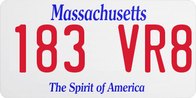 MA license plate 183VR8
