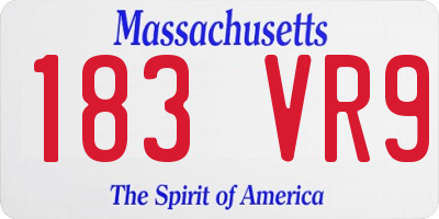 MA license plate 183VR9