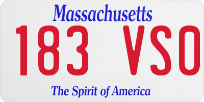 MA license plate 183VS0