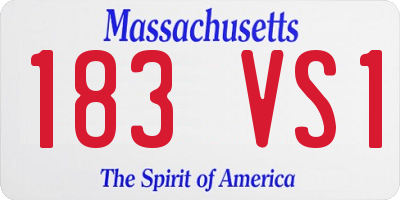 MA license plate 183VS1