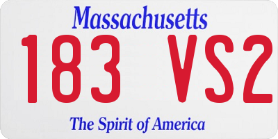 MA license plate 183VS2