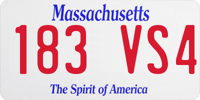 MA license plate 183VS4