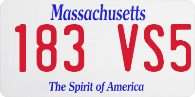 MA license plate 183VS5