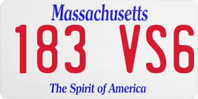 MA license plate 183VS6