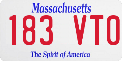MA license plate 183VT0