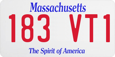 MA license plate 183VT1