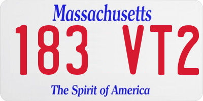 MA license plate 183VT2