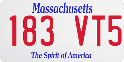 MA license plate 183VT5