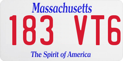 MA license plate 183VT6