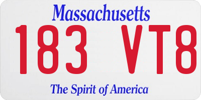 MA license plate 183VT8