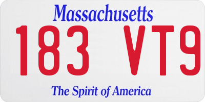MA license plate 183VT9