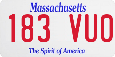 MA license plate 183VU0