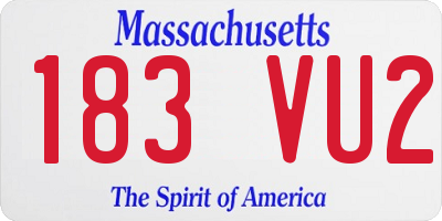 MA license plate 183VU2