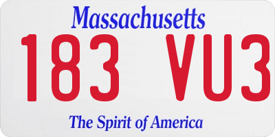 MA license plate 183VU3