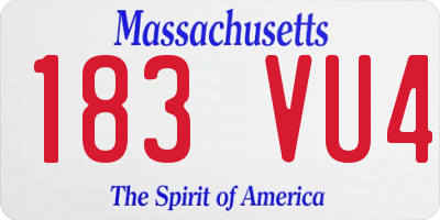 MA license plate 183VU4