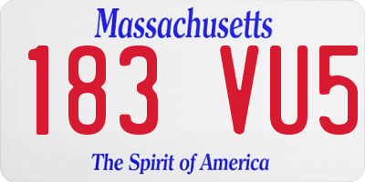 MA license plate 183VU5