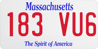 MA license plate 183VU6