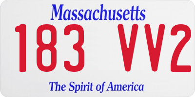 MA license plate 183VV2