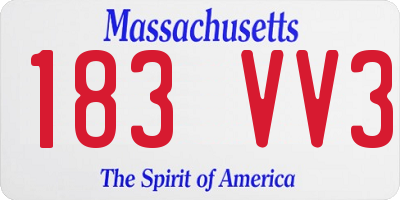 MA license plate 183VV3