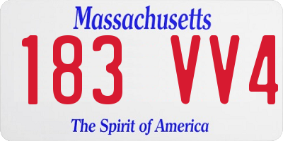 MA license plate 183VV4