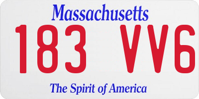 MA license plate 183VV6