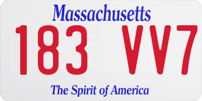 MA license plate 183VV7