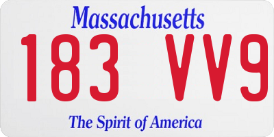 MA license plate 183VV9