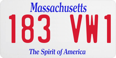 MA license plate 183VW1