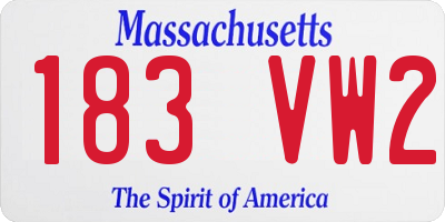 MA license plate 183VW2