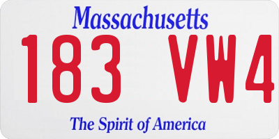MA license plate 183VW4