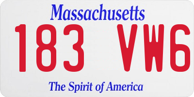 MA license plate 183VW6