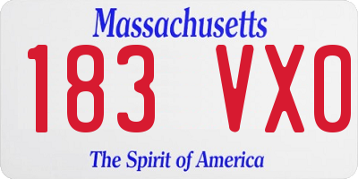 MA license plate 183VX0