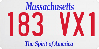 MA license plate 183VX1