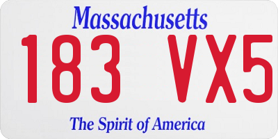 MA license plate 183VX5