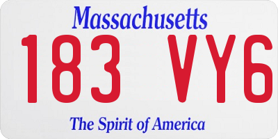 MA license plate 183VY6