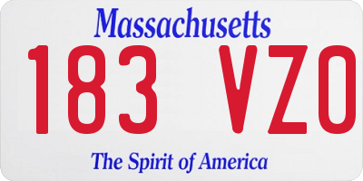 MA license plate 183VZ0