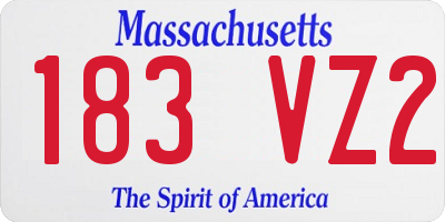MA license plate 183VZ2