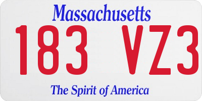 MA license plate 183VZ3