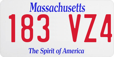 MA license plate 183VZ4