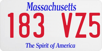 MA license plate 183VZ5