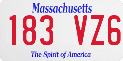 MA license plate 183VZ6