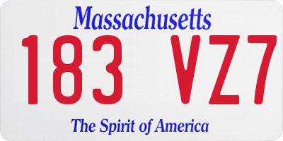 MA license plate 183VZ7