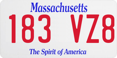 MA license plate 183VZ8