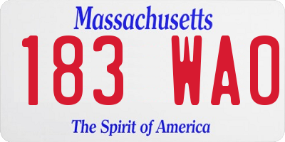 MA license plate 183WA0