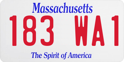 MA license plate 183WA1